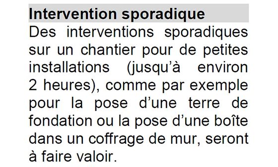 Extrait du fascicule « Règles du métré ».