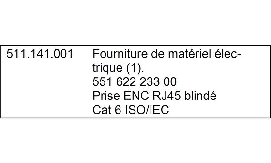 Prestation convertie en prestation de fourniture seule. Le numéro CAN a été converti, le numéro CAN initial est inséré dans le texte et le texte est complété d’une information quant à la limite de la prestation.
