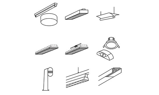 Extrait des types de luminaires.
