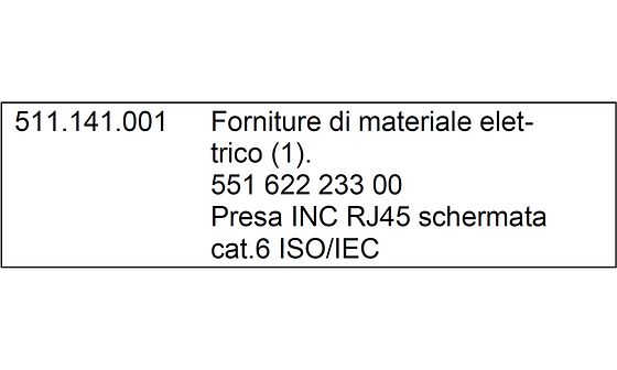 Posizione per fornitura senza montaggio né raccordo. Il numero è stato generato ex novo, il numero originario e la nota descrittiva compaiono nel testo.